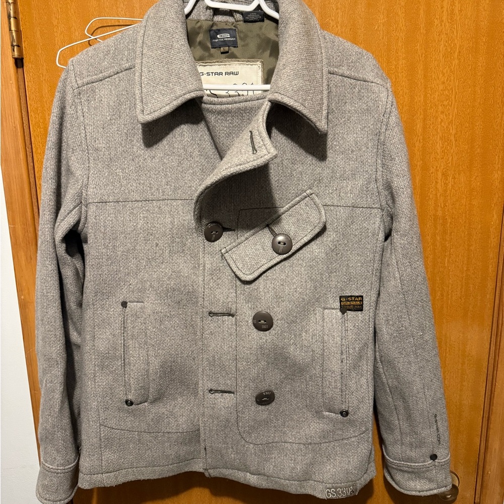 G-Star Men's Gray Wool Military Jacket